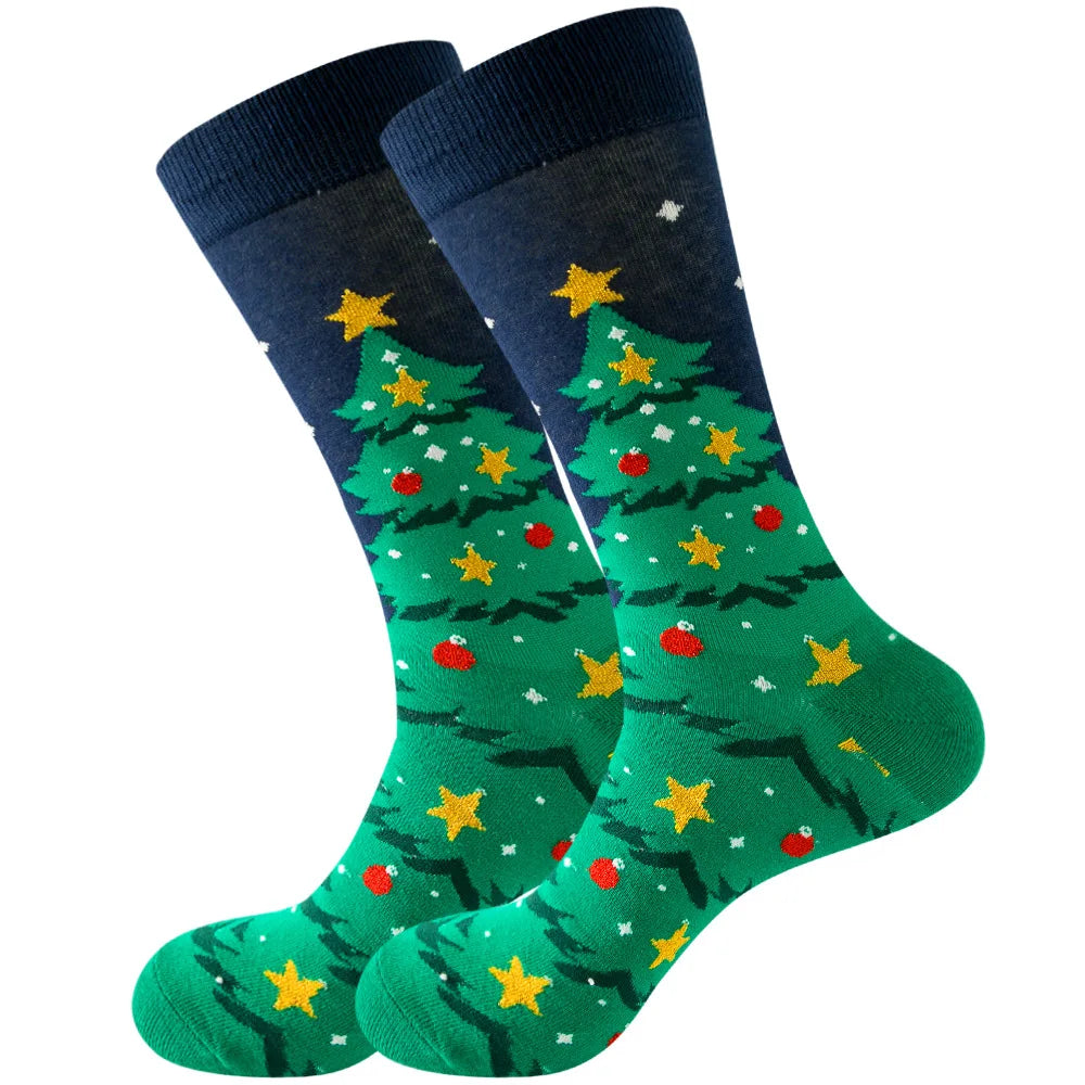Men Women Socks Lover Christmas Halloween Celebrate Santa Elk Gift Party Biscuits Snow Happy Funny Tide Cotton Socks EU38-46