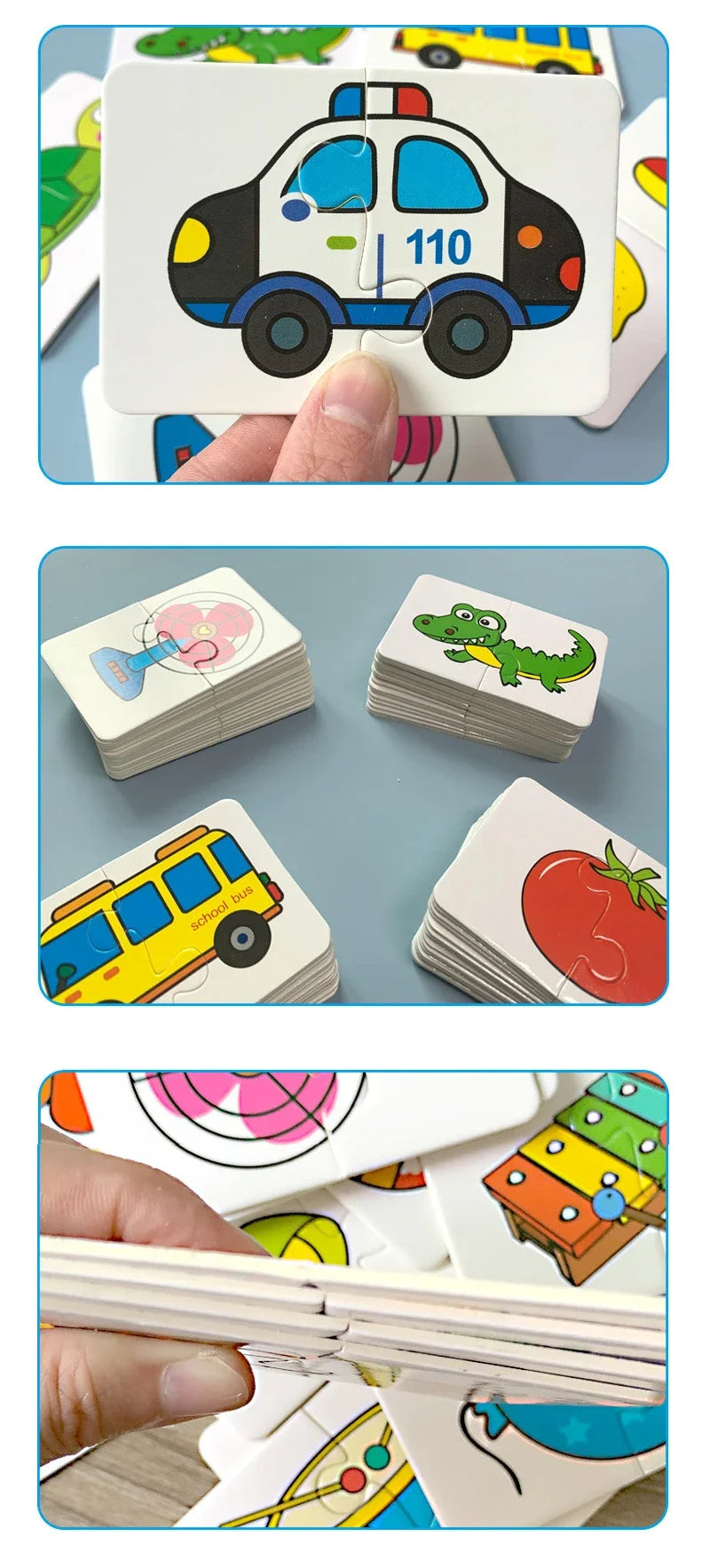 Baby Puzzle Toys for Children Animals Fruit Truck Graph Card Matching Games Montessori Toys for Kids 1 2 3 Years Old Boys Girls