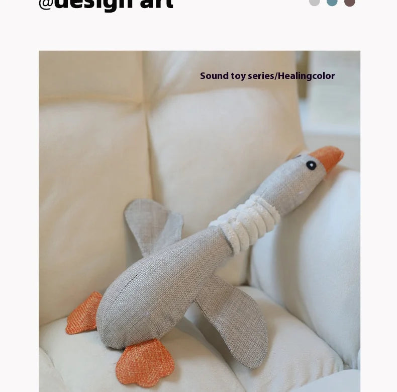 Dogs bite geese with their mouths, making sounds, playing fish, biting pets, cleaning teeth, interactive training for pets Whole