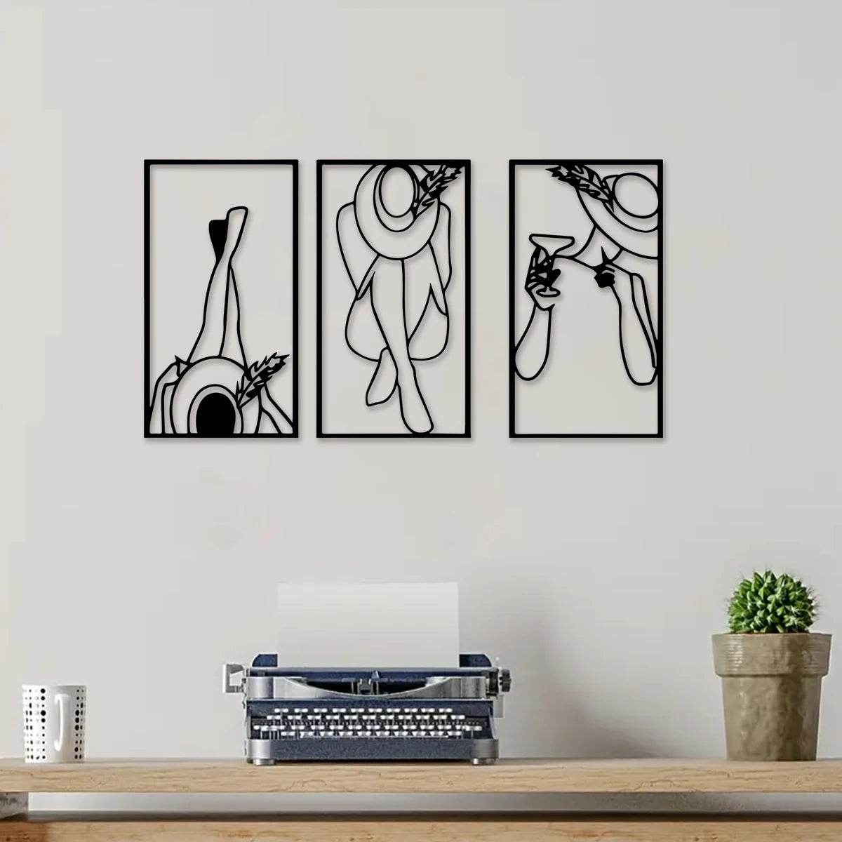 3PC Minimalist Abstract Women Wall Art Line Art Wall Art Decoration Single Line Women Home Hanging Wall Art Decoration