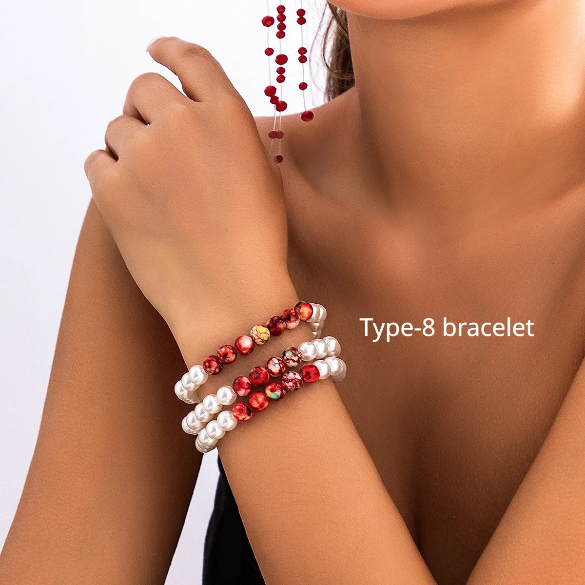 Gothic Blood Drop Fringe Necklace Choker Multi-colored Pearls Beaded Charm Fashion Halloween Party Jewelry Vampire Gifts for Her