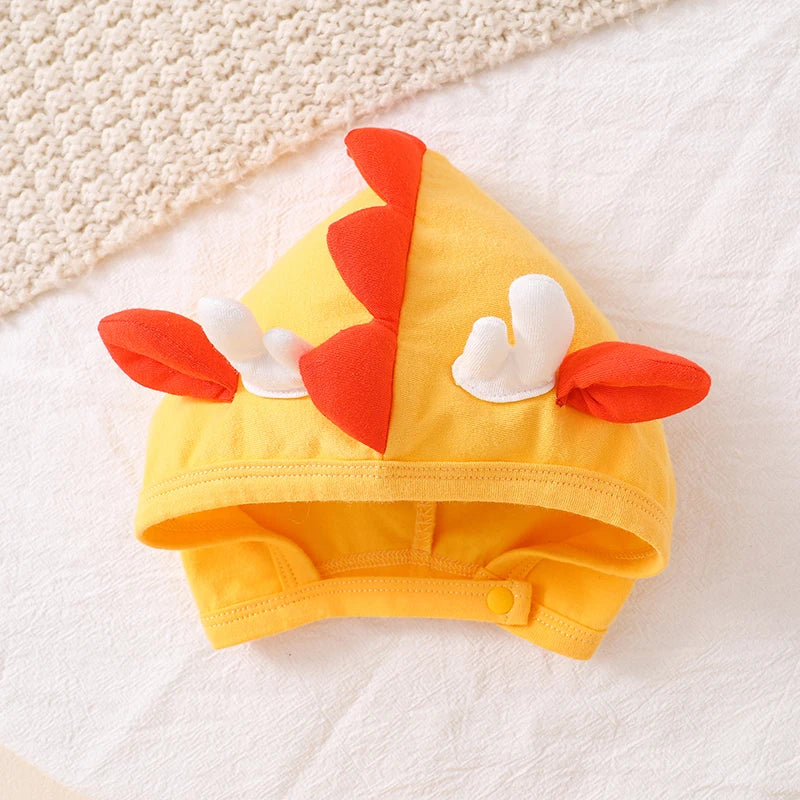 Adorable Toddler Dino Outfit Short Sleeve Round Neck Jumpsuit with Matching Hat Set Baby Clothing for Halloween