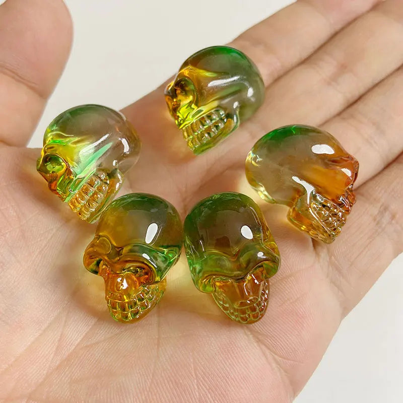 Crystal Skull Glass Carving Jewelry Quartz For Home Decoration Healing Crystals Skull Ornament Reiki Witchcraft Gifts Figurine