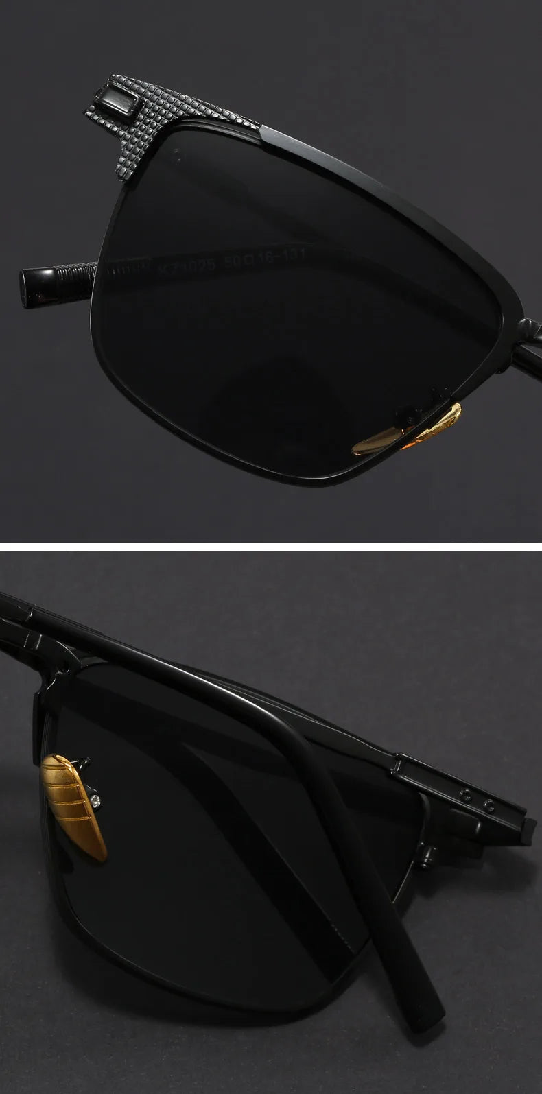 New Titanium Metal Square Sunglasses Half Frame Polarized Sunglasses Man Woman Luxury Brand Designer Sun Glasses Male Retro Rive