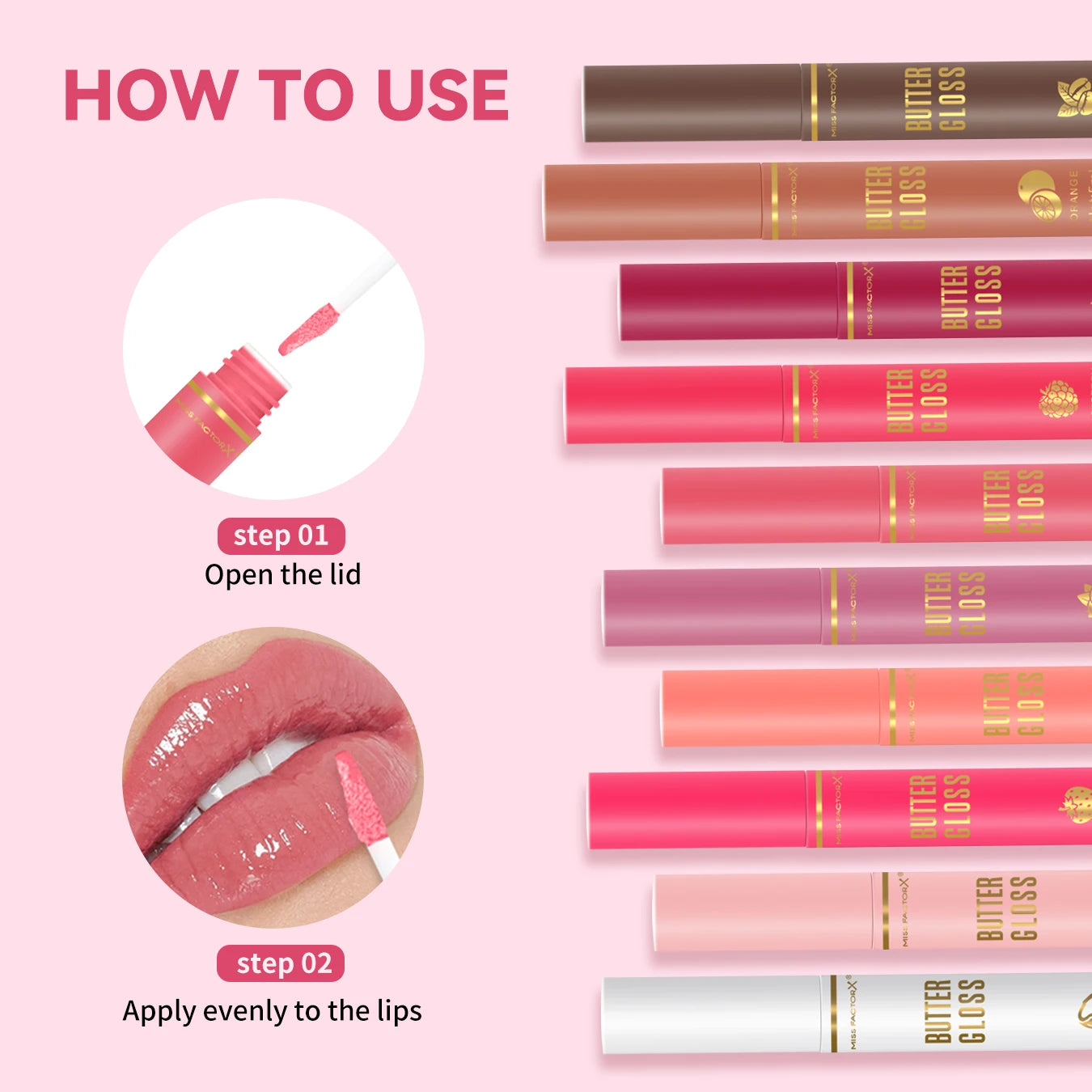 20pcs/box of 10 color moisturizing lip gloss - Long lasting moisturizing, glossy effect, essential for beauty care