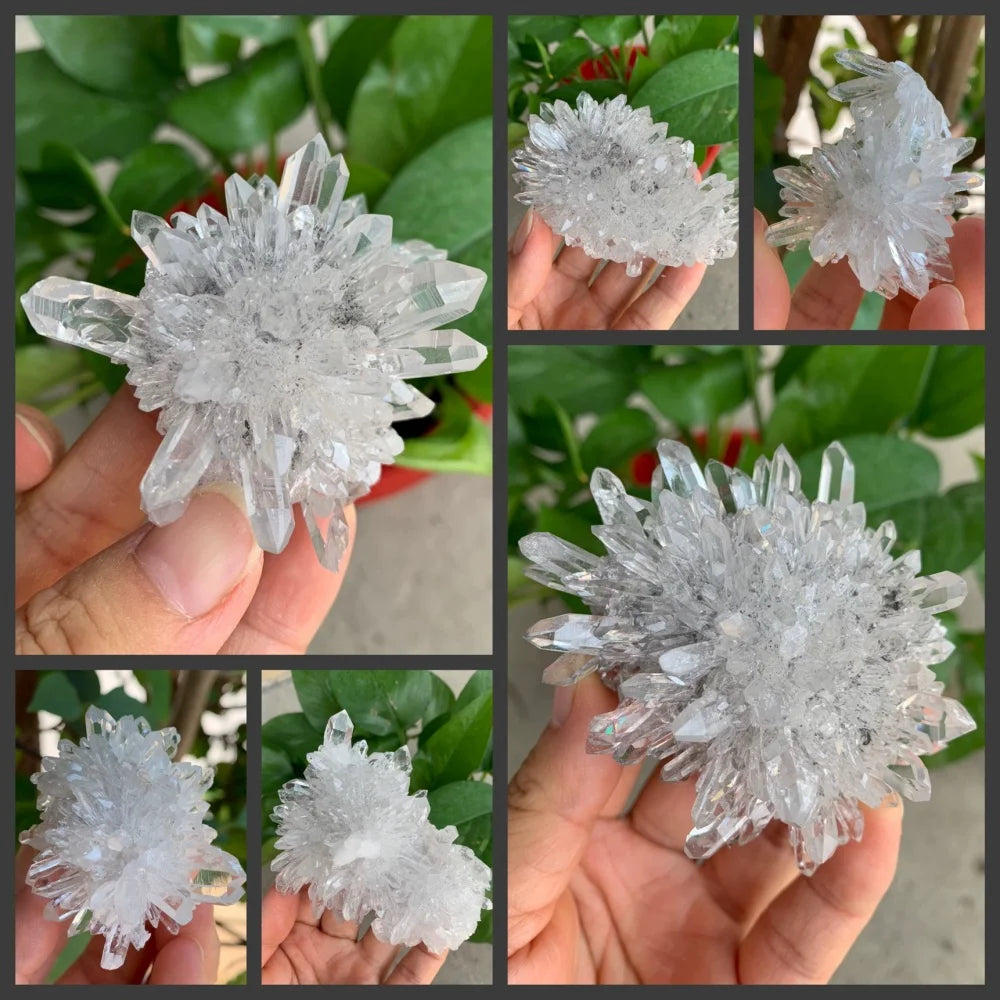 100% Natural Crystal Cluster Chrysanthemum Raw Stone Crystals Quartz Cluster Gemstone Specimen Meditation Feng Shui Home Decor