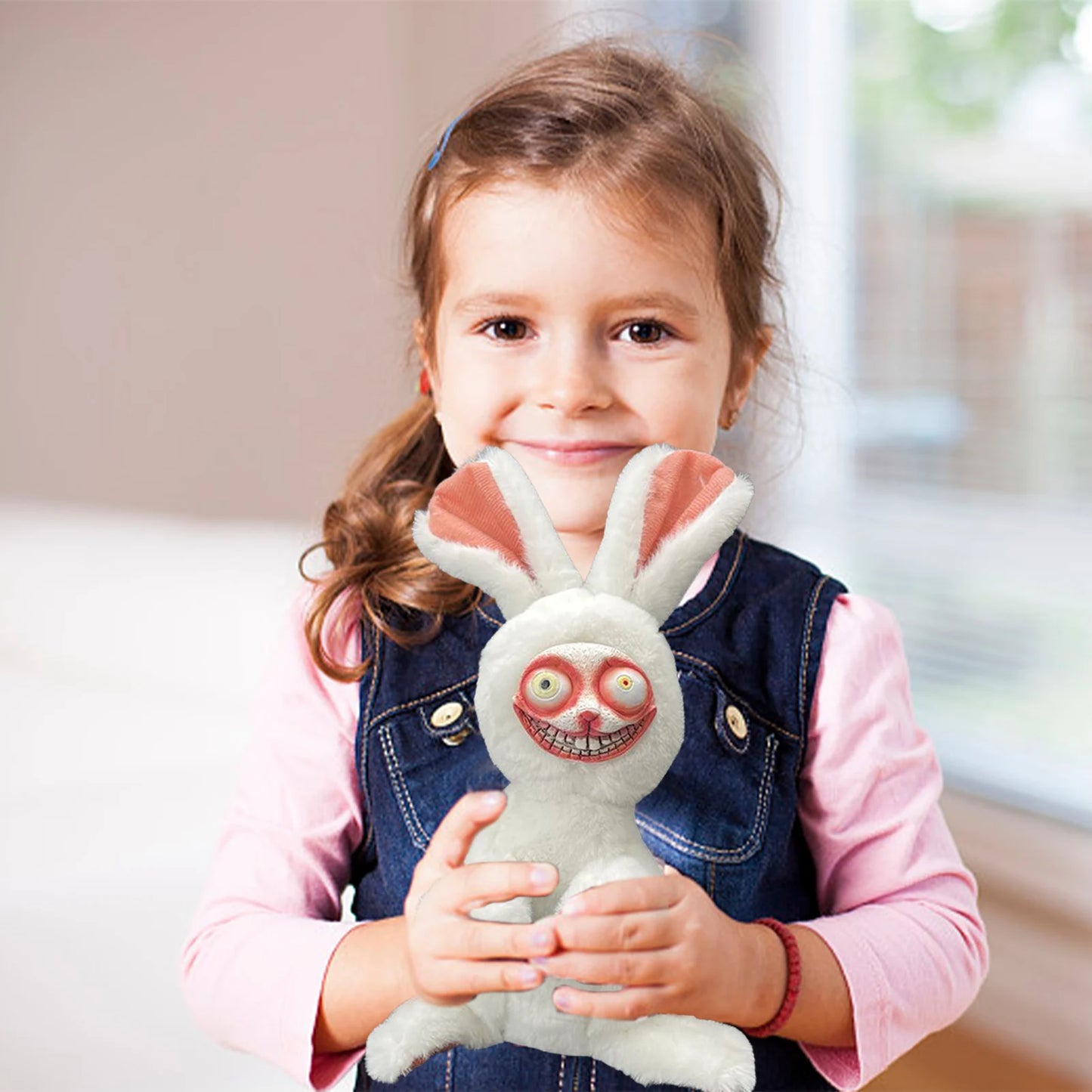 Halloween Bunny Plush Toy Gothic Home Decor Stuffed Animal Scary Rabbit Horror Doll Kids Toys Birthday Gift Popular Toys 2023