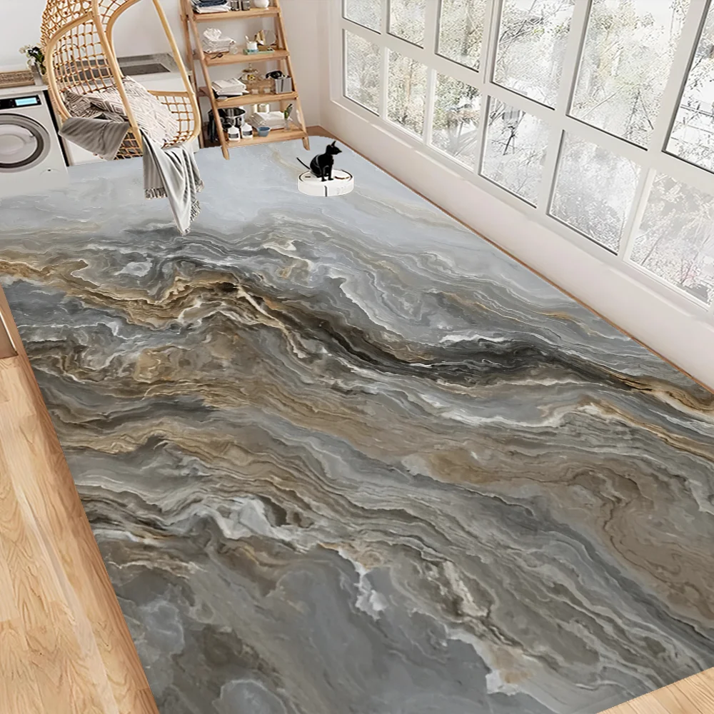 Marbling Floor Mat INS Style Soft Bedroom Floor House Laundry Room Mat Anti-skid Bedside Area Rugs