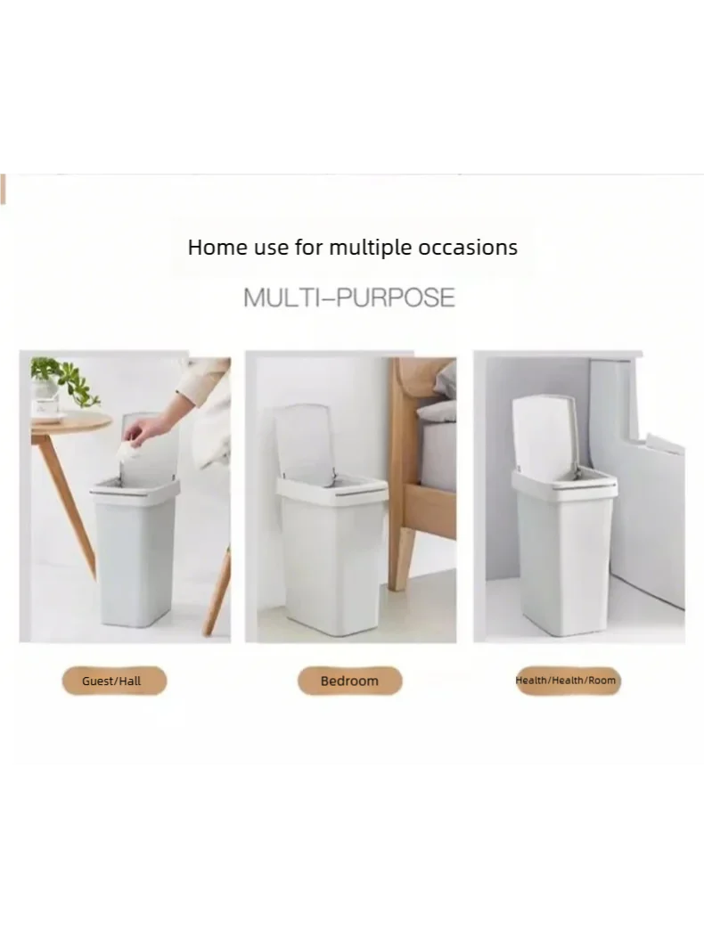 Odor Proof Diaper Pail Household Trash Can with Pop-Up Lid for Bedroom Bathroom Living Room Kitchen - Eco-Friendly Waste Bin