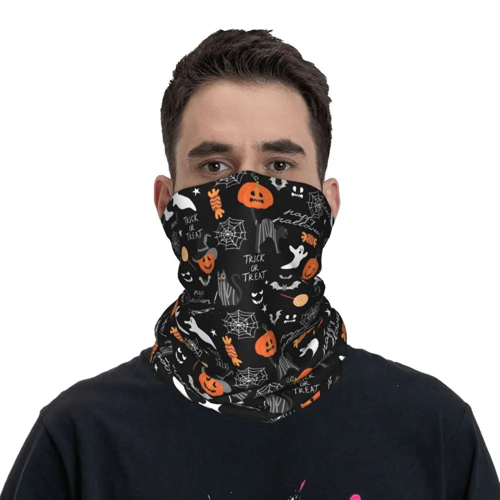 Custom Halloween Vampire Bats Winter Headband Neck Warmer Women Men Hiking Running Tube Scarf Face Bandana Gaiter