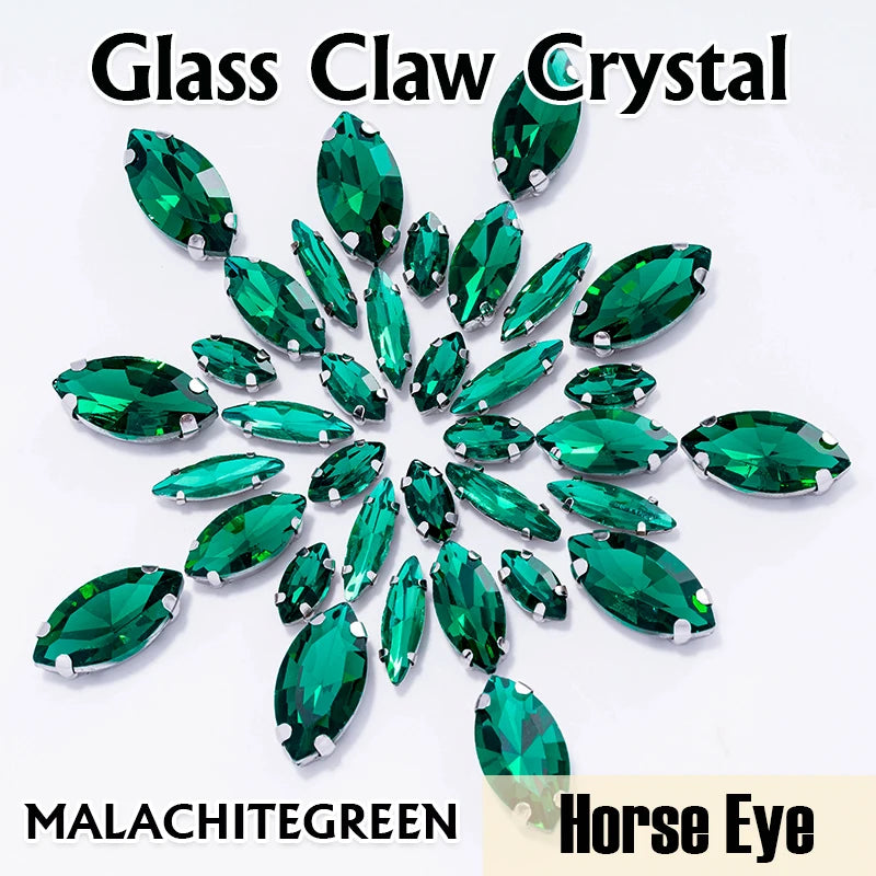 DUCrystal 50pcs/pack Mix Size Glass Crystal Sew On Rhinestones Flatback Rhinestones for Clothes Crafts Sewing Beads Decorations