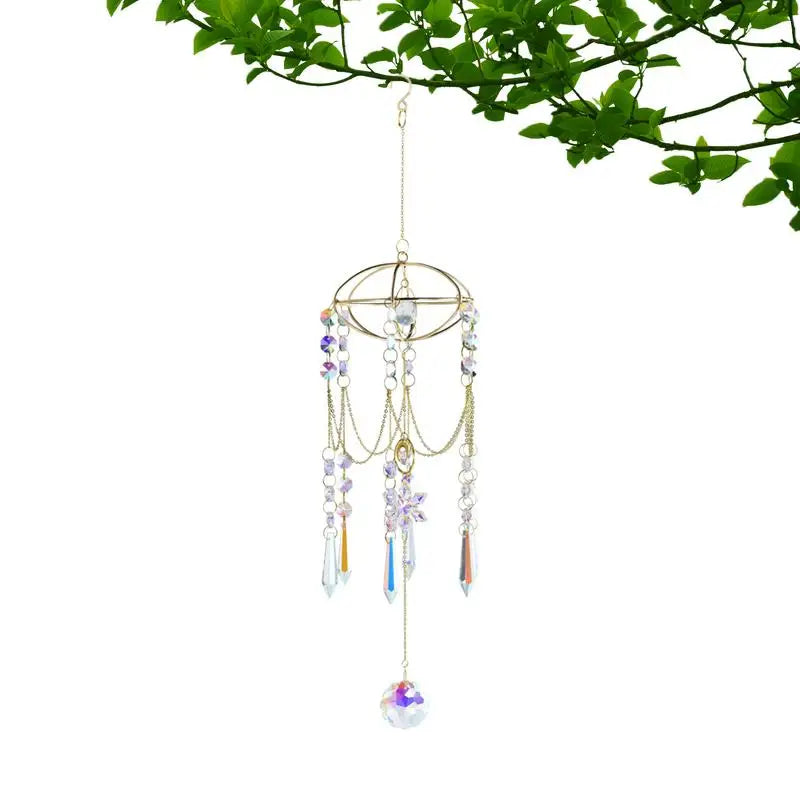 Crystal Sun Catcher Hanging Crystals Stained Glass Sun-catcher Outdoor Decor Rainbow Maker Prism Garden Decoration