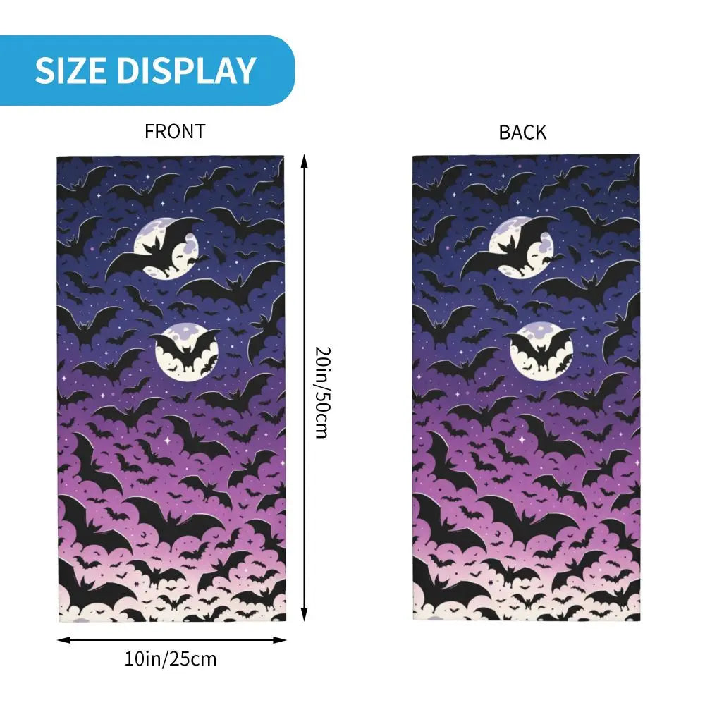 Custom Halloween Vampire Bats Winter Headband Neck Warmer Women Men Hiking Running Tube Scarf Face Bandana Gaiter