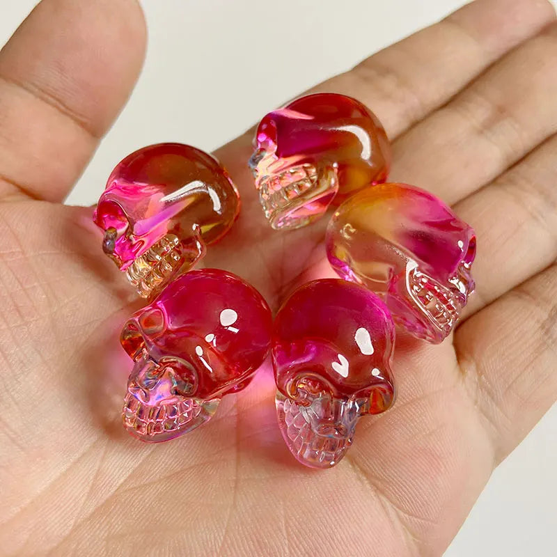 Crystal Skull Glass Carving Jewelry Quartz For Home Decoration Healing Crystals Skull Ornament Reiki Witchcraft Gifts Figurine