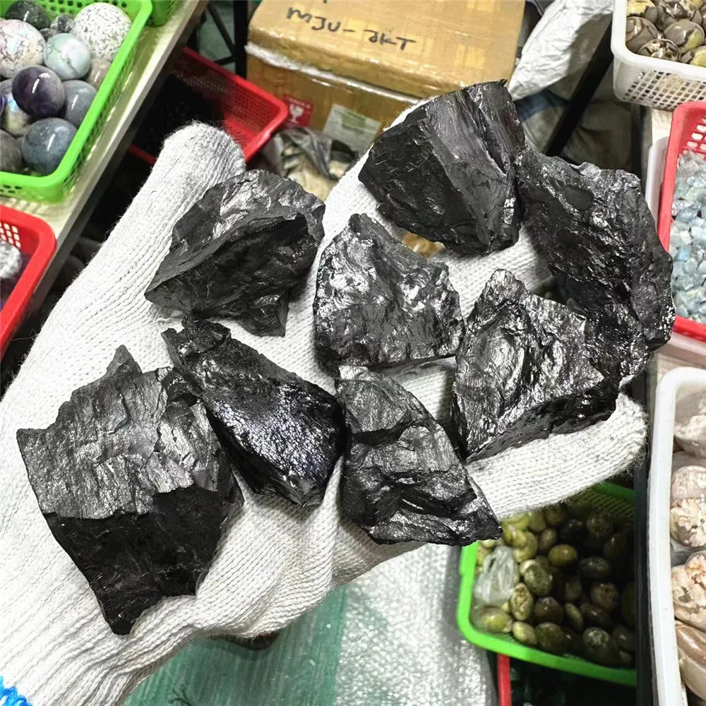 Natural Raw Elite Shungite Quartz Stones Rough Rock Crystals Metaphysical Reiki Healing Size Energy Healing Stone