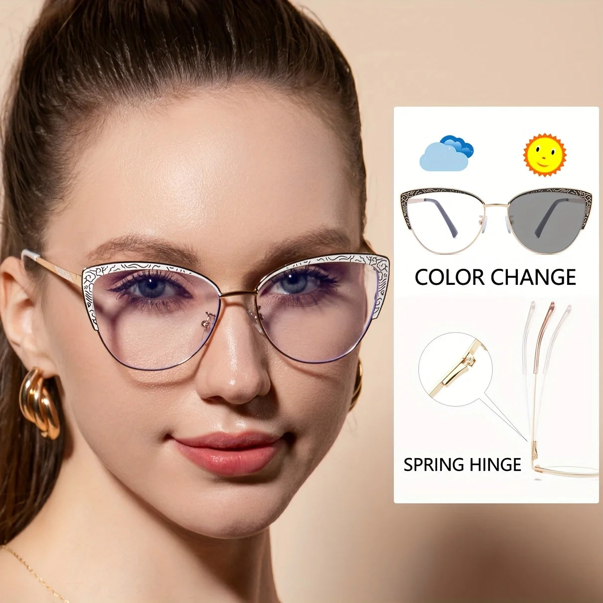 Women Photochromic Polarized Sunglasses Driving Fishing Chameleon Glasses Change Color Sun Glasses  Vision UV400 Eyewear
