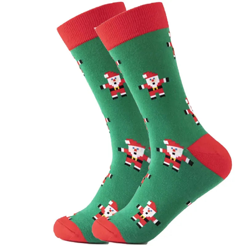 Men Women Socks Lover Christmas Halloween Celebrate Santa Elk Gift Party Biscuits Snow Happy Funny Tide Cotton Socks EU38-46