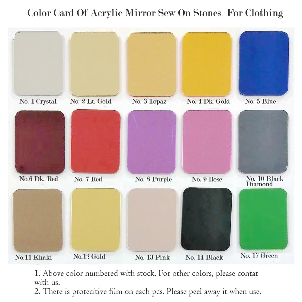 Crystal Castle Shiny Big Size Acrylic Holes Mirror Stones Sew On Strass Latin Dress Dance Wears Flat Rhinestones for Clothing