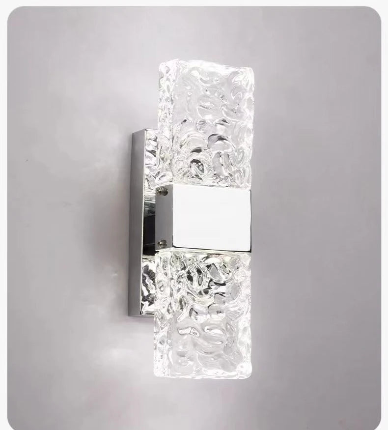 Corrugated Crystal Wall Lamps Modern LED Lighting Indoor Wall Sconces Living Room TV Background Bedroom Aisle Home Decor Lustre
