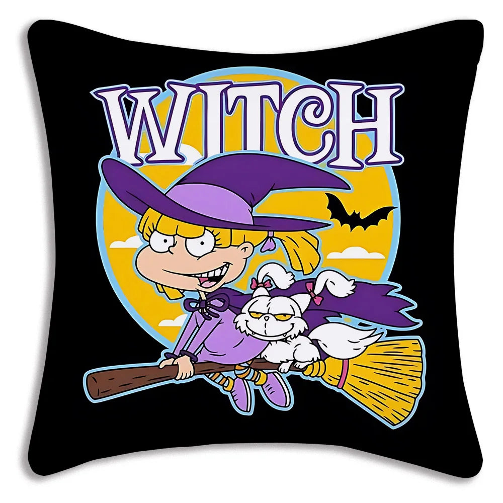 Cartoon Funny R-Rugrats Pillow Covers Cartoon Sofa Decorative Home Double-sided Printing Short Plush Cute Cushion Cover