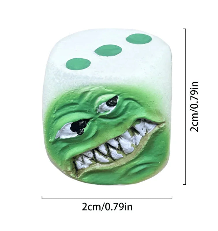 Monster Dice  Funy Monster Face Resin Dice Set  Halloween Tabletop Game Dice Set Props  Monster Dice Set for Table Games