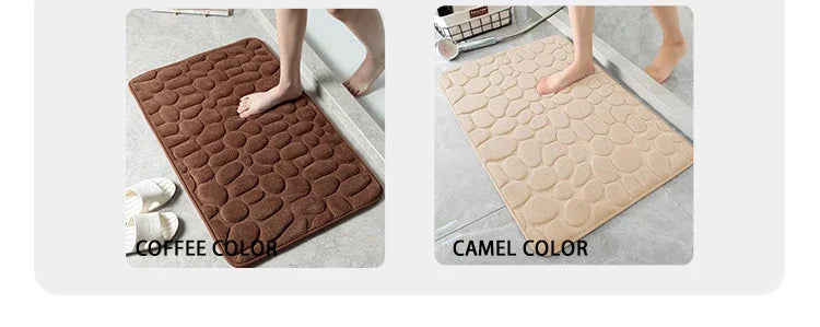 Pebble embossed bath blanket, memory foam absorbent floor mat, bathroom floor mat, anti-skid door blanket, indoor floor mat