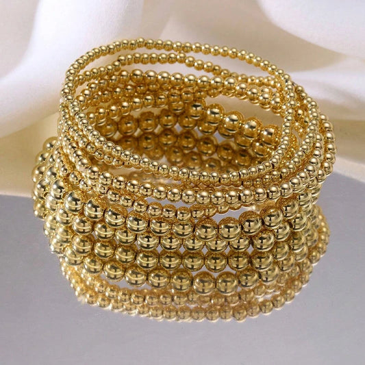 Fashion Simple Bead Bracelet Set For Women Vintage Minimalist Elegant Exquisite Round Bracelets Vacation Date Daily Wear Jewelry