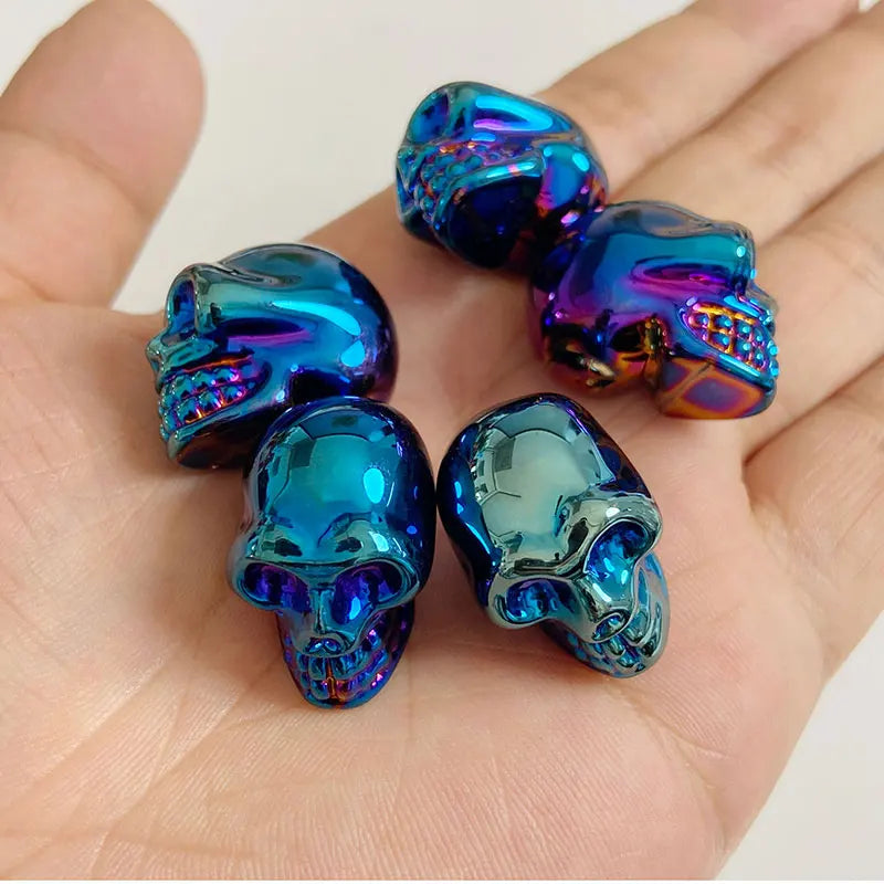 Crystal Skull Glass Carving Jewelry Quartz For Home Decoration Healing Crystals Skull Ornament Reiki Witchcraft Gifts Figurine