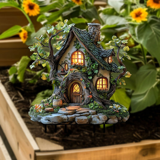 1 Piece 2D Acrylic Bonsai Ground Plug Tree House Shape Outdoor