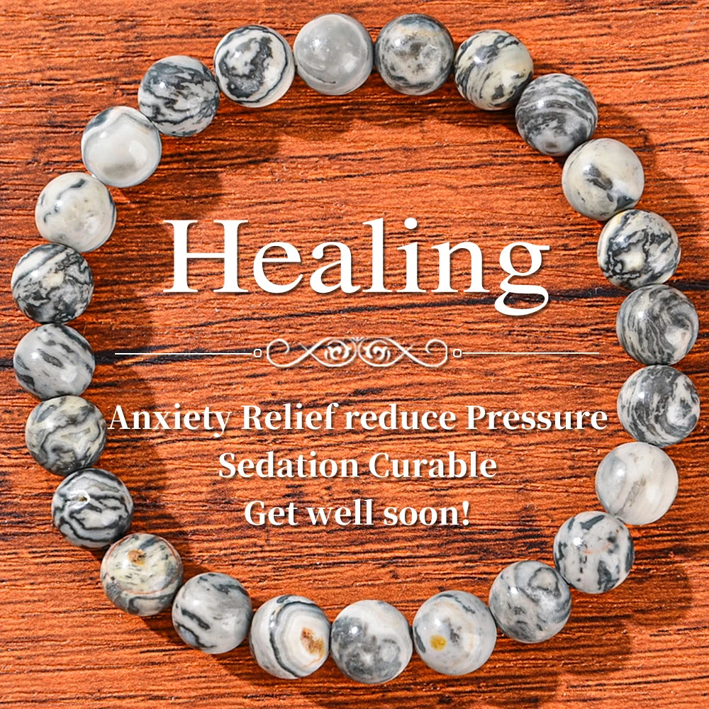 Healing Crystal Bracelet - A Stone Bracelet That Relieves Anxiety, Reduces Stress, and Calms, A Gift for Early Recovery