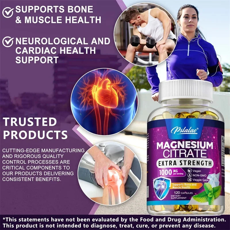 Magnesium Citrate - Supports Digestive Health, Muscle, Nerve, Bone and Heart Health