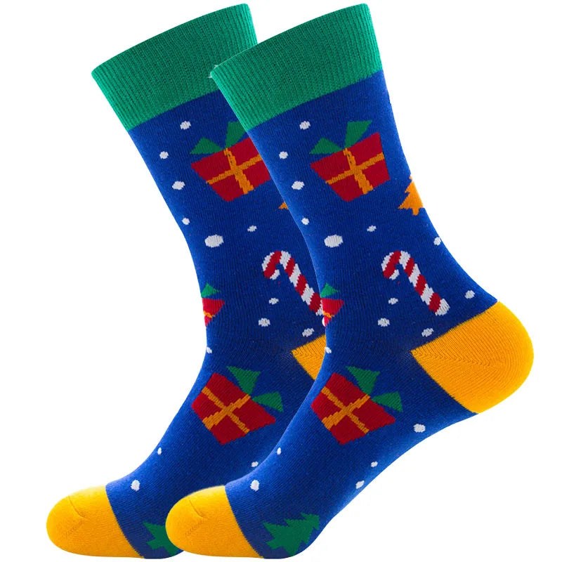 Men Women Socks Lover Christmas Halloween Celebrate Santa Elk Gift Party Biscuits Snow Happy Funny Tide Cotton Socks EU38-46