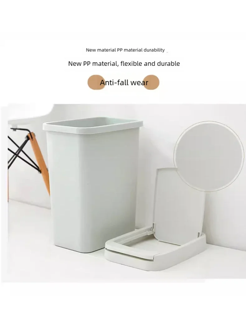 Odor Proof Diaper Pail Household Trash Can with Pop-Up Lid for Bedroom Bathroom Living Room Kitchen - Eco-Friendly Waste Bin