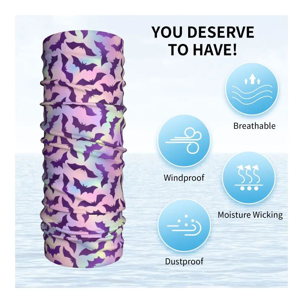 Custom Halloween Vampire Bats Winter Headband Neck Warmer Women Men Hiking Running Tube Scarf Face Bandana Gaiter