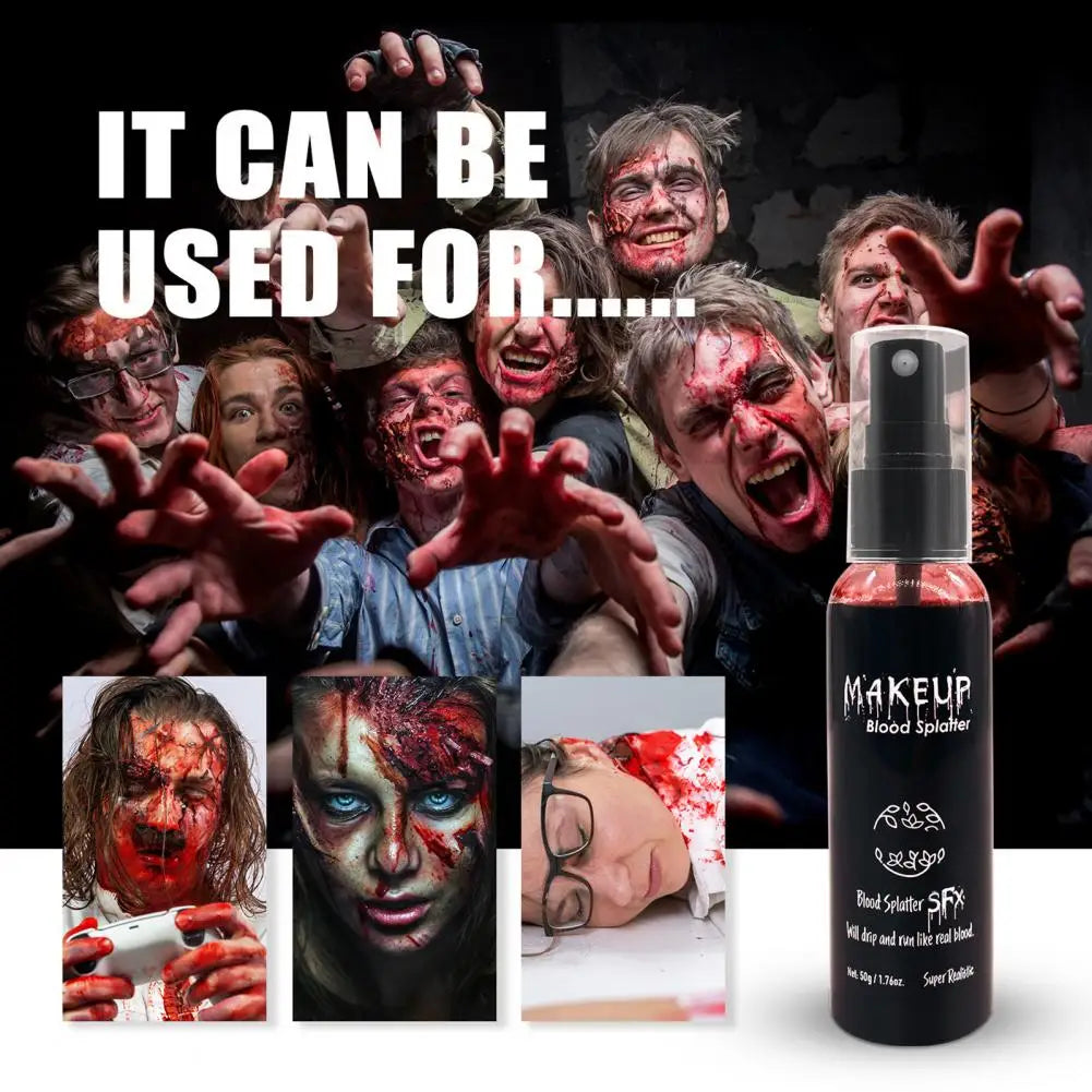 Fake Blood Spray Realistic Halloween Spray for Cosplay Makeup Washable Fake Blood for Clothes Zombie Costume Effects