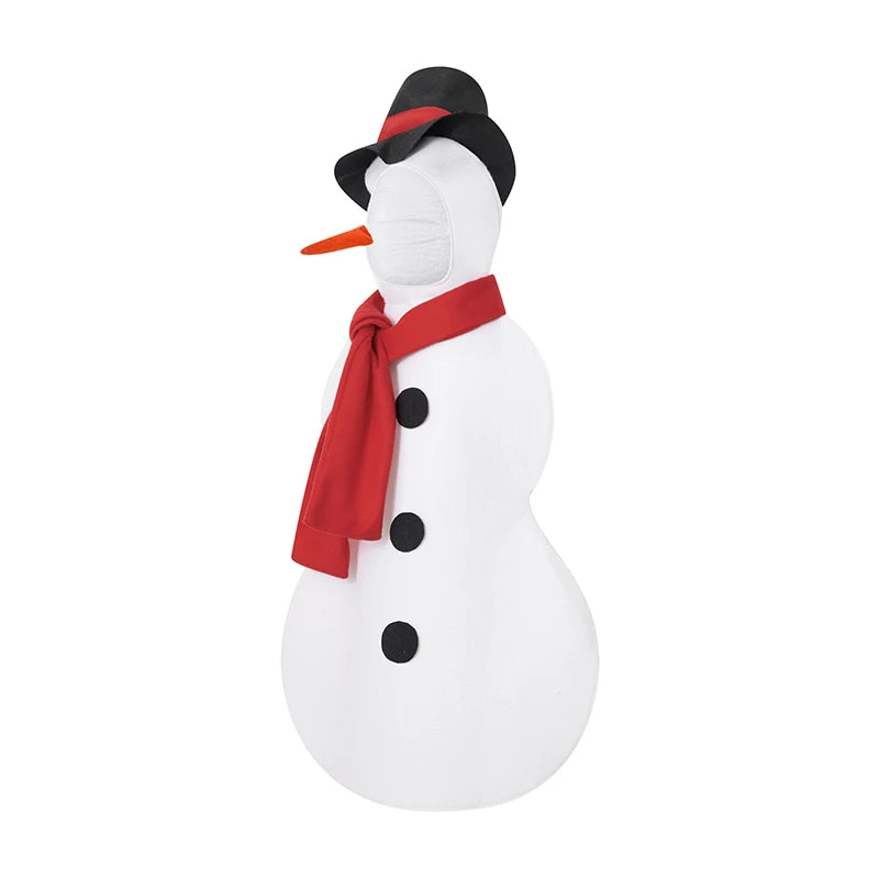 Snowman Costume Set with Sleeveless Jumpsuit Faux Nose and Scarf - 3 Piece Christmas Halloween Outfit for Kids