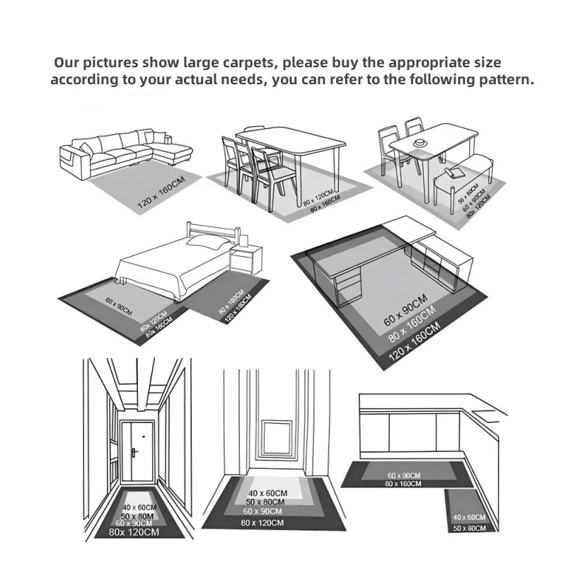 RAKKS Retro Style Rugs for Bedroom Large Area Living Room Decoration Anti-slip Carpet Washable Lounge Floor Mat Home Soft Rug