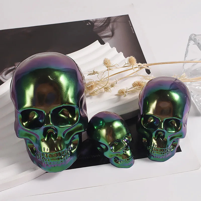 Skeleton Head Epoxy Resin Mold Halloween Candle Making Keychain Pendants Skull Shape Pendants Epoxy Silicone Molds Jewel Making
