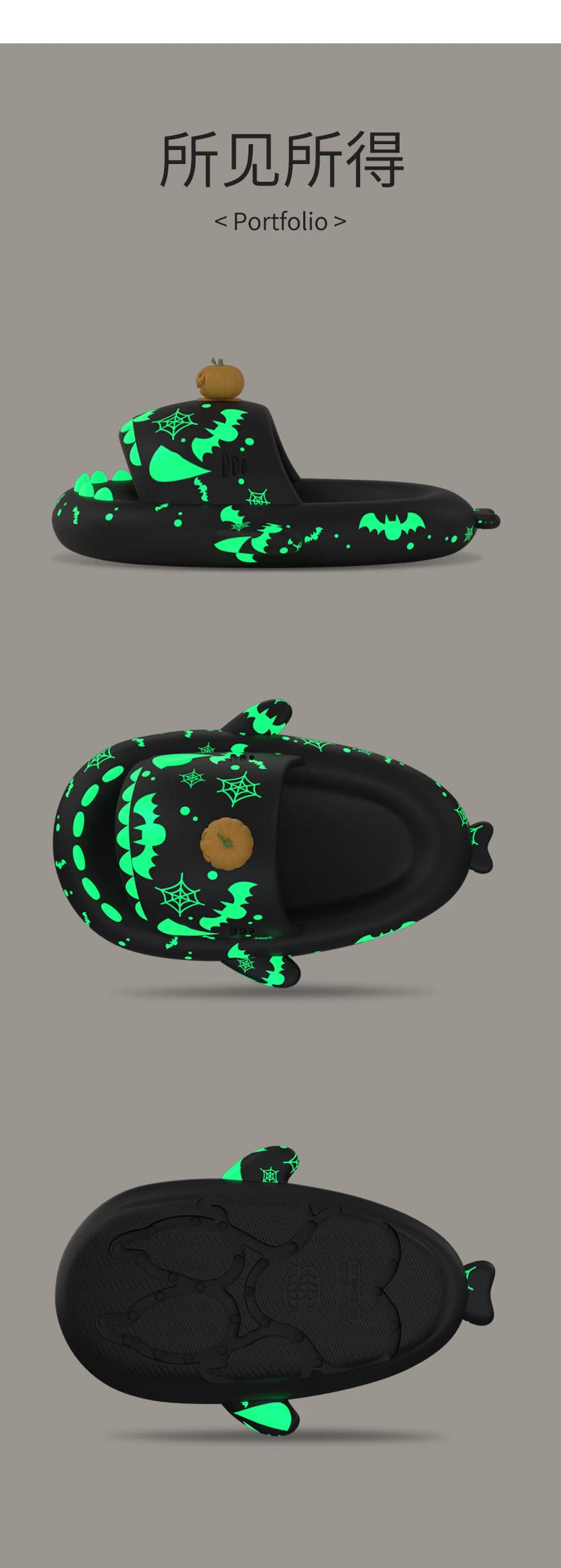 Luminous Shark Slippers Christmas Halloween Pumpkin DIY Shoes Woman Men Platform Sandals Anti Slip Couples Indoor Beach Slides