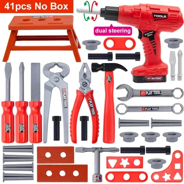Children Toy Tool Kits Engineer Simulated Repair Tool Set Electric Drill Screwdriver Play House Toy Christmas Gift for Boys Kids