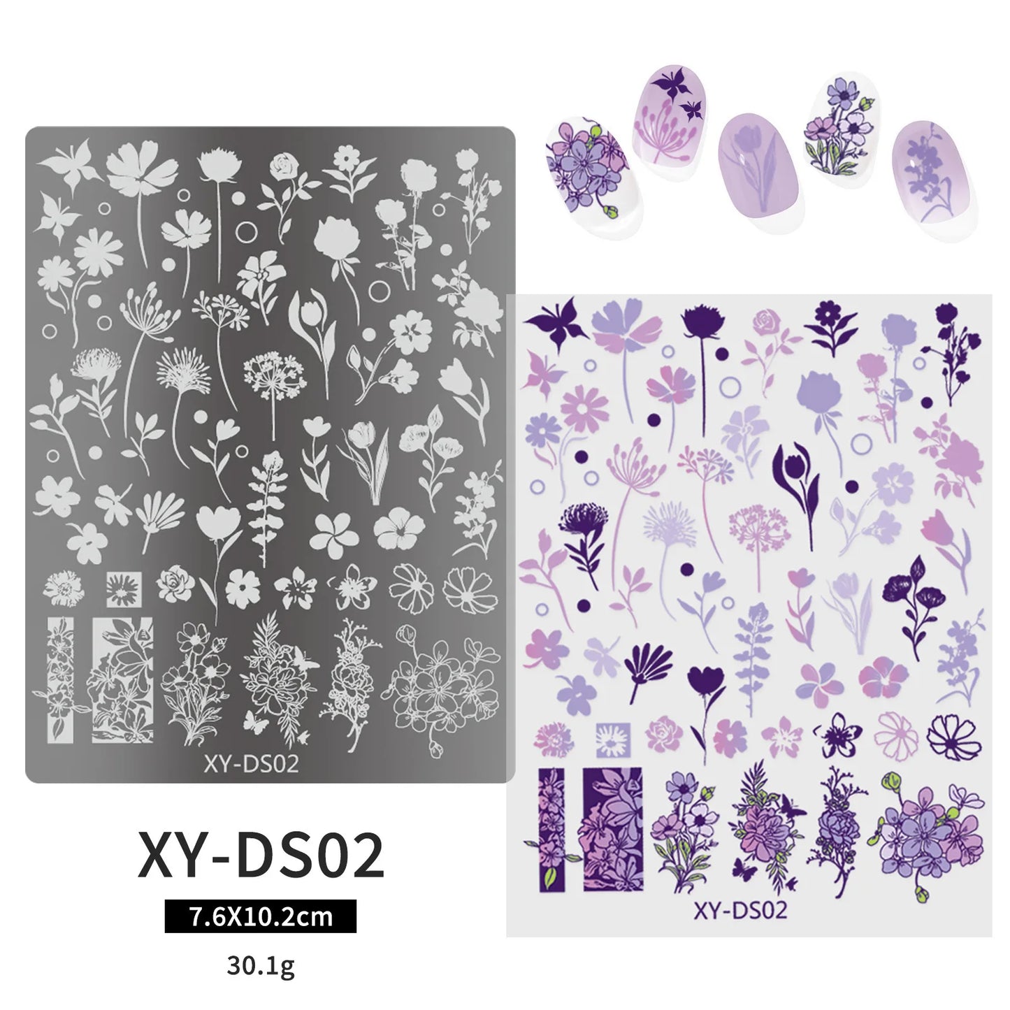 Halloween Nail Stamping Plates Nail Art Templates Printing Rose Leaves Moon Butterfly French Nails Image Stainless Stencil Tool