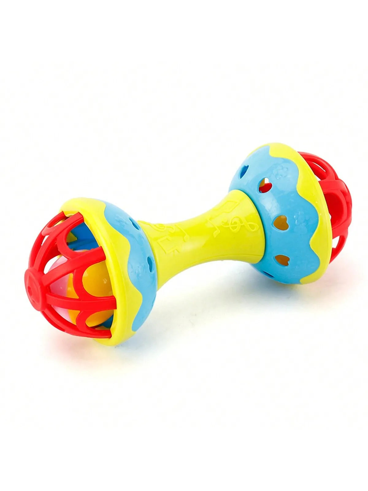 1pc random color Toddler Double-headed Hand Rattles Soothing Hand Grip Rattles Toys Baby Rattle Baby Nibbling Toys Baby Toys 0 -