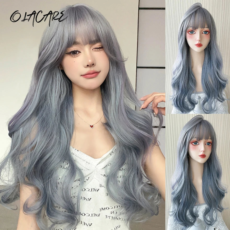 Synthetic Short Lolita Cosplay Christmas Halloween Bob Brown Blonde LM Wig With Long Curly Ponytail Natural Fake Hair for Women