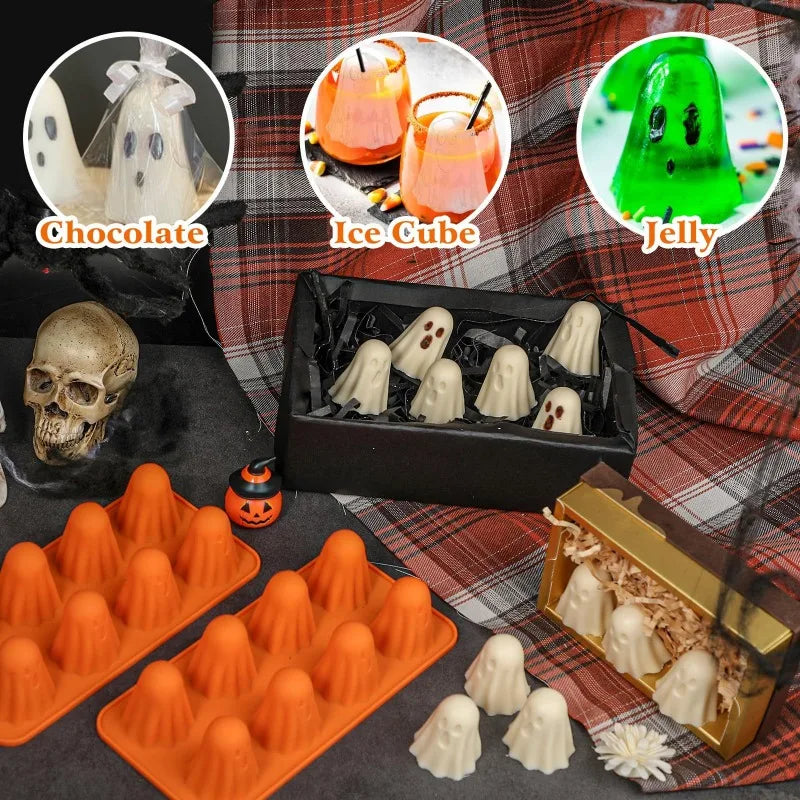 New Ghost Jello Silicone Mold Halloween Kitchen Tools Suitable for Ice Cubes, Cookies, Jelly, Chocolate Kitchen Gadgets