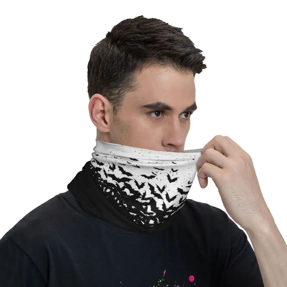 Custom Halloween Vampire Bats Winter Headband Neck Warmer Women Men Hiking Running Tube Scarf Face Bandana Gaiter