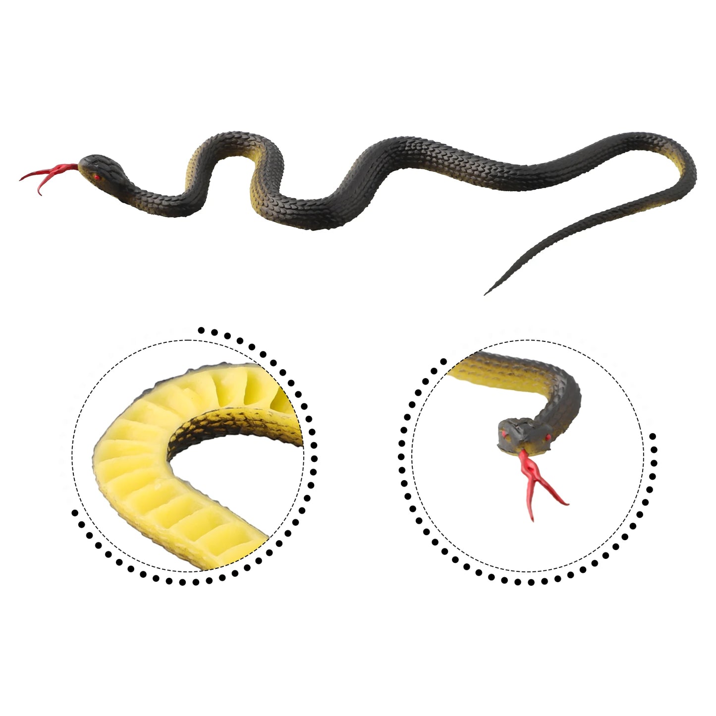 1pcs Rubber  Fake Snake 45cm Realistic Fake Snake Prank Trick North US Green Anaconda Scary Halloween Party Accessories