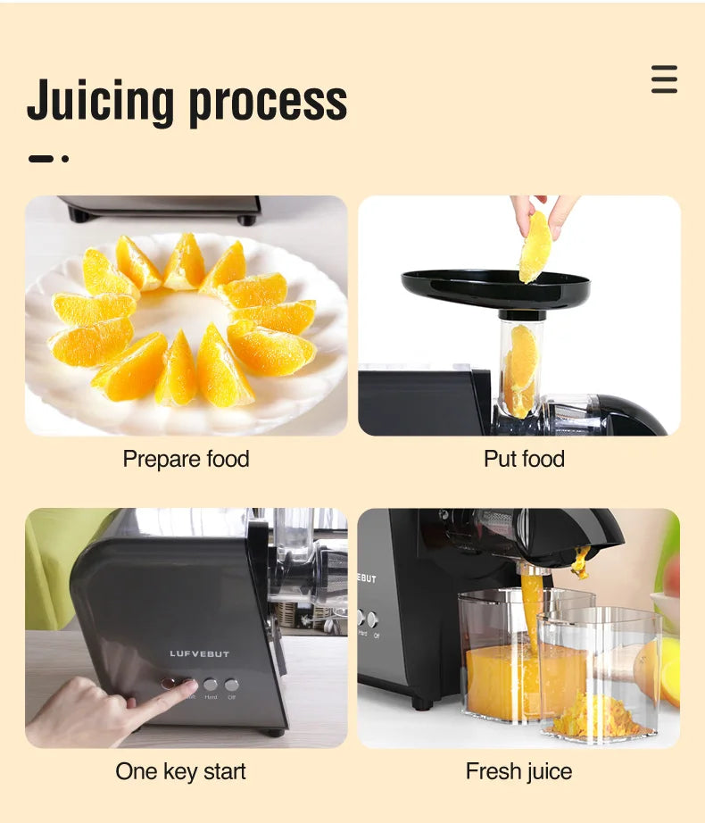 Hot Sale 250W Slow Juicer Extractor for Vegetable and Fruit Screw Cold Press Fresh Beet Juice Electric Blender Home Appliance