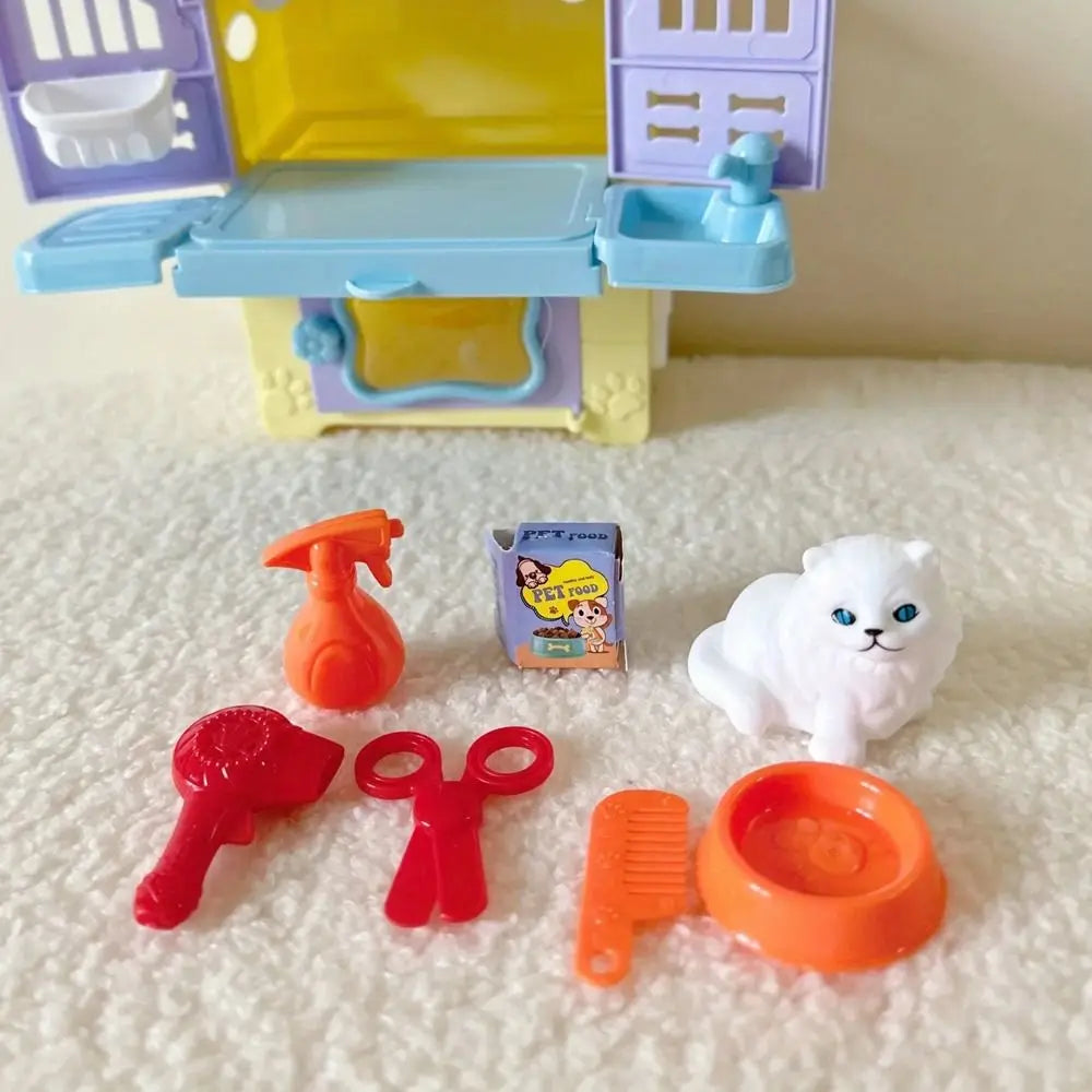 Children's Toys Puppy Cat Scene Playing Toys Merchant Supermarket Play House Toy Mini Interactive Pretend Toys Easter Day Gift