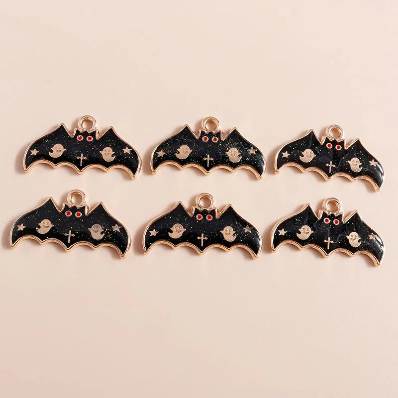 10pcs Enamel Halloween Skull Skeleton Charms Penants for Necklace Earrings DIY Bracelet Handmade Jewelry Accessories Findings