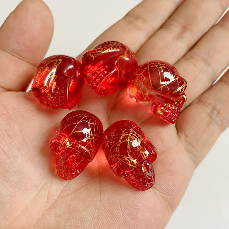 Crystal Skull Glass Carving Jewelry Quartz For Home Decoration Healing Crystals Skull Ornament Reiki Witchcraft Gifts Figurine